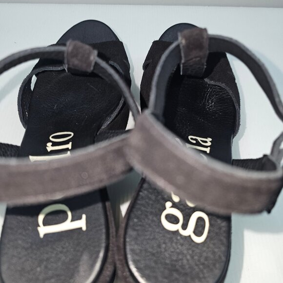 Pedro Garcia Domiel Platform Wedge Sandal Womens EU 39 Black Suede Chunky NEW - Picture 10 of 14